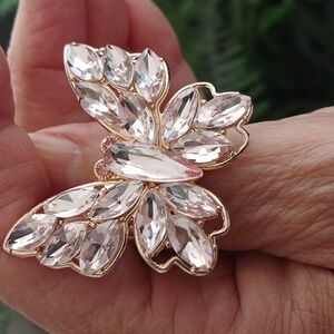 Pink Butterfly Stretch Ring